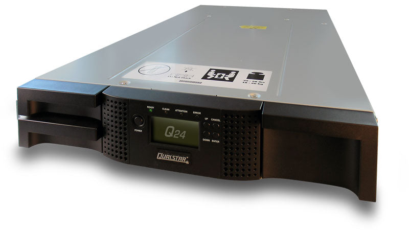 Qualstar Q24 2U LTO Tape Library, 24 Slots, up to two LTO drives.